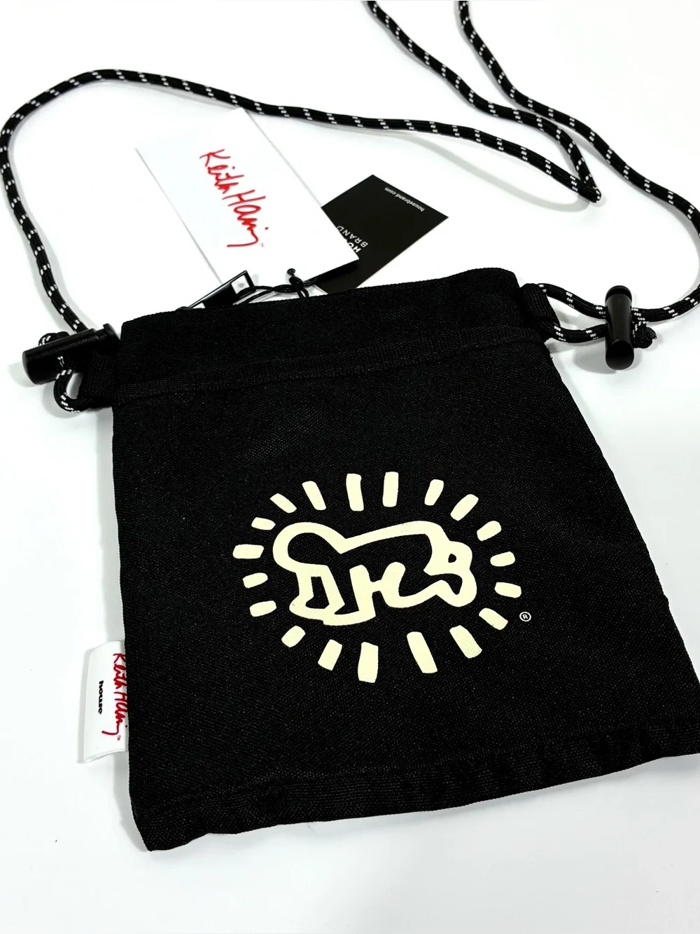 Keith Haring Radiant Baby Black Crossbody Pouch Bag NWT Festival Utility Travel - Picture 10 of 10